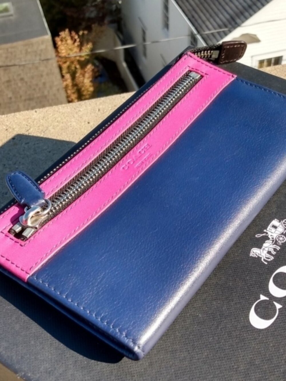 Coach Legacy Colorblock Zippy Wristlet Wallet, New - Picture 7 of 15